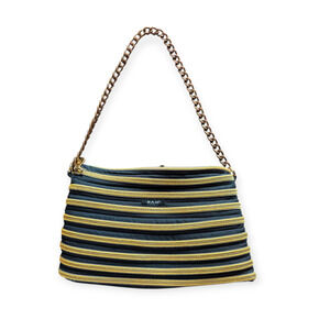 BAM Bags Zip Purse BLACK & GOLD ZIPPER CHAIN STRAP Handbag